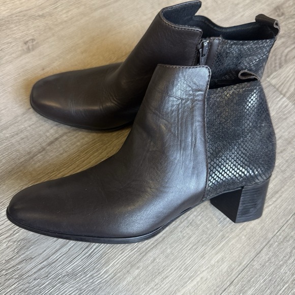 Munro Shoes - Munro Alix Women's Pull-on Boots, Chocolate Leather/Snake Print 9M‎ Comfort